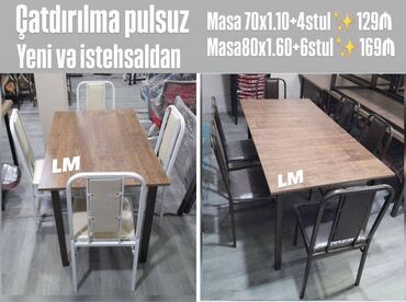 TV altlığı: Bağ mətbəx və eyvanlarınız üçün Masa dəstləri Masa + 6 Stul. Qiymət