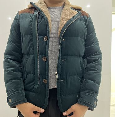 брендовая куртка: Мужская утеплённая куртка на зиму/осень - Цвет: тёмно‑зелёный с