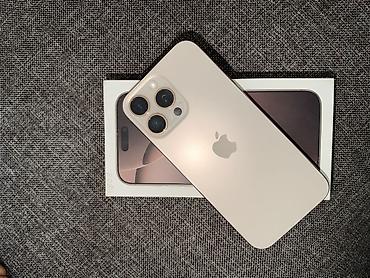 IPhone 16 Pro Max, Б/у, 256 ГБ, Desert Titanium, Защитное стекло, Коробка, 89 %