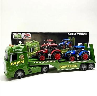 Игрушки: Игровой набор “FARM TRUCK” — тягач-перевозчик с тралами и тремя — 1