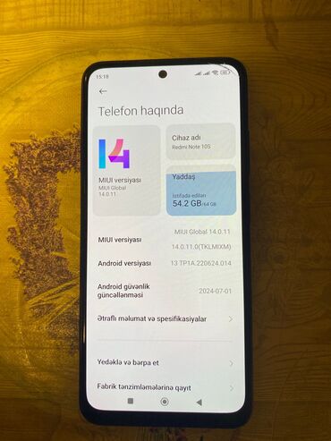 Xiaomi: Xiaomi Redmi Note 10S, 64 GB, rəng - Qara,
İki sim kartlı lalafo.az -da Xiaomi: Xiaomi Redmi Note 10S, 64 GB, rəng - Qara,
İki sim kartlı