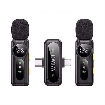 Петличные микрофоны: Беспроводная петличная система WiWU Wi-WM007 (Dual Wireless — 2