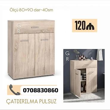 Ağcaqayın rəngli çoxfunsiyalı dolab - Ölçü: 80 × 90 sm, dərinlik 40
