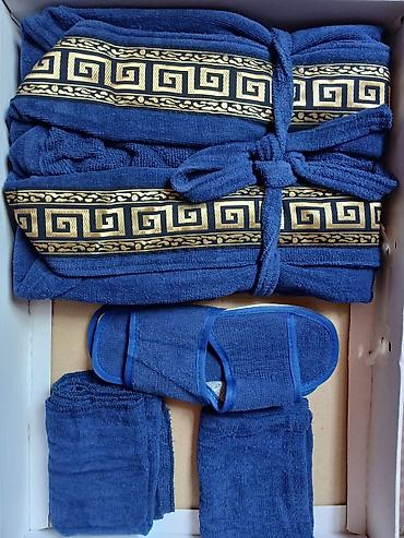 carpayı dəsti: Hamam üçün Yeni rəng - Göy Pambıq Dəsmal — 1