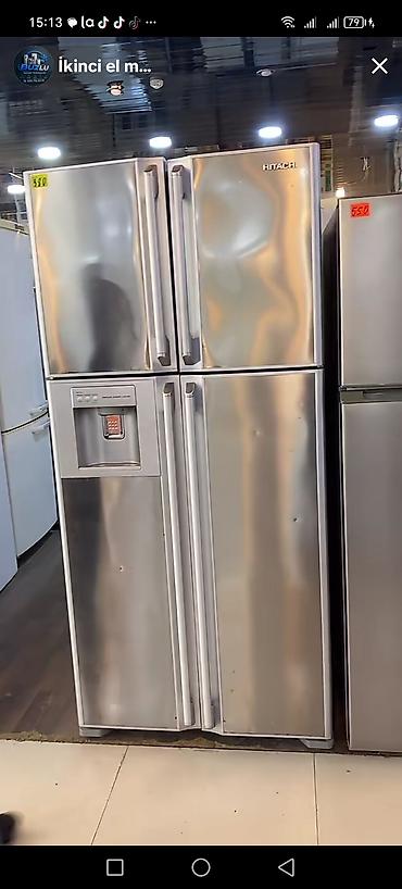 Hitachi dörd qapılı soyuducu (French Door tipli), paslanmayan polad
