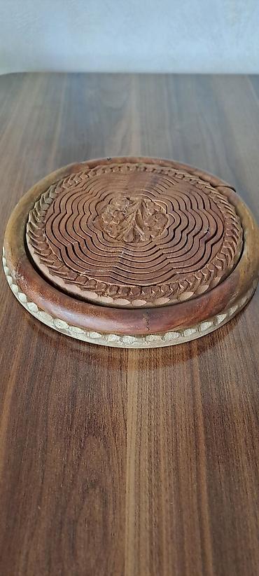 meyvə ağac: Taxta oyma qatlanan səbət - Material: tamamilə təbii ağac, əl oyma — 3