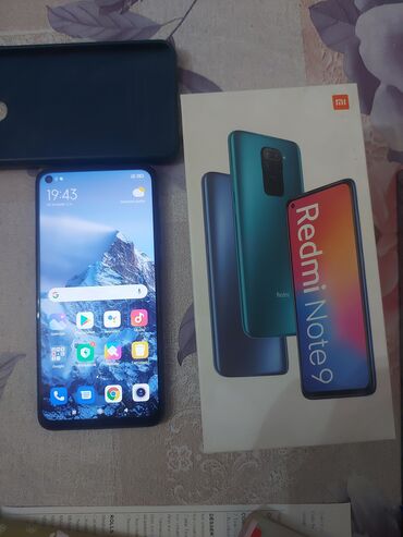 xiaomi mi3 almaq: Xiaomi Redmi Note 9, 64 GB, rəng - Göy, 
 Sensor, Barmaq izi, İki sim kartlı