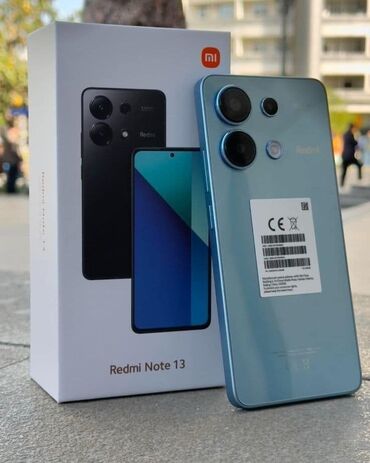 телефон 13с: Redmi, Redmi Note 13, Б/у, 256 ГБ, цвет - Голубой, 1 SIM, 2 SIM