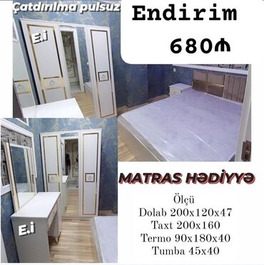 2 neferlik taxt: *Yataq Dəsti ✨Endirim 680AZN💥* ✔️Rəng seçimi var *Çatdırılma və