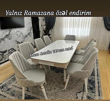 ramazan hefiyye: Dördbucaq masa, Qonaq otağı üçün, 6 nəfər, Açılmayan, Azərbaycan, 1 il zəmanət — 5