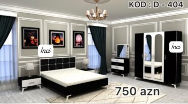 Yataq otağı dəstləri: 2 təknəfərlik çarpayı, Dolab, Tumba, 2 tumba, Azərbaycan, Yeni — 11