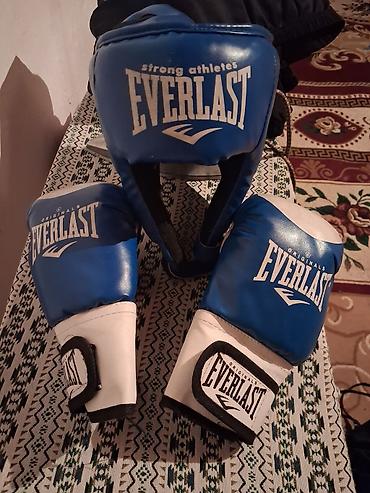 Перчатки: Боксерский комплект Everlast (синий) - Перчатки Everlast Originals с — 1