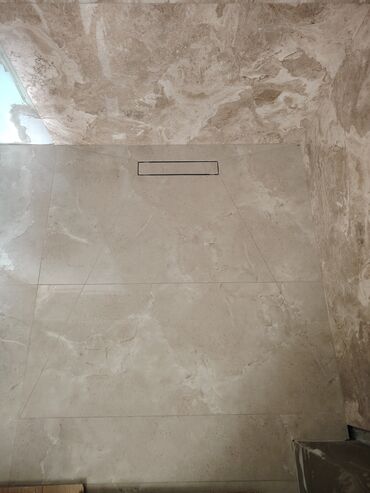 Plitə işləri: Peşəkar kafel-metlax və mərmərə bənzər porselen plitələrin döşənməsi — 5