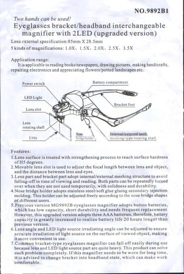 Ostali alati i mašine: Nov komplet pet lupa sa uveličanjem 1; 1,5; 2; 2,5; lupe su podvrgnute — 12