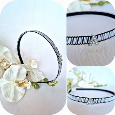 Saç aksesuarları: Zərif daşlarla bəzədilmiş saç lentləri/çarqa - Model: nazik, elastik — 6