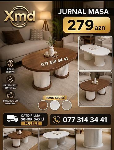 zs mebel: Oval masa, Açılmayan, Təkərsiz, Taxta, Zəmanətsiz, Pulsuz quraşdırılma — 1
