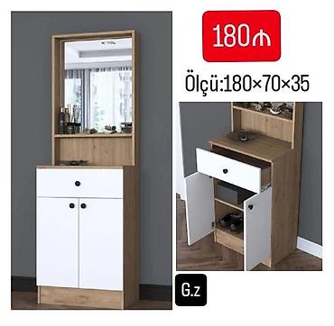 yatag mebel: Güzgülü dəhliz dolabı - Ölçü: 180×70×35 sm - Qiymət: 180 ₼ (şəkildə — 1