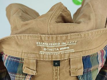 farmerki spodnie: Męskie spodnie cargo BONITA men w rozmiarze XL. Model w beżowym — 4