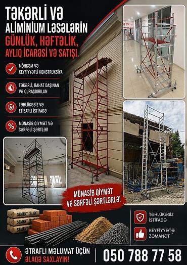 lesa icarəsi: Təkərli və alüminium ləsələr – günlük, həftəlik və aylıq icarə — 1