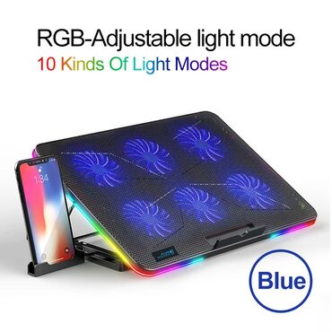 держатели телефон: Подставка для ноутбука CoolCold F5 Функции: - 10 видов световых