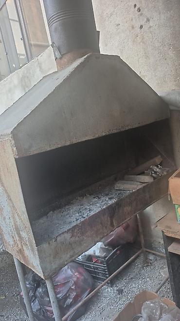 barbekü: Metall soba-manqal – tüstü borulu, örtüklü - Material: qalın metal — 1