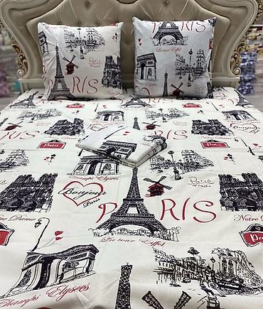 bed sheets: Постельное белье из хлопка 100% с разноцветными принтами Полуторки — 10