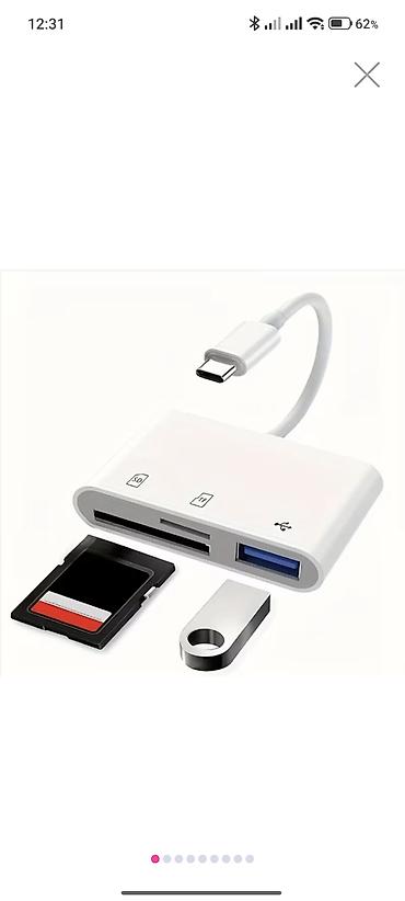 Аксессуары для ПК: USB-C kart oxuyucu və USB hub - Qoşulma: USB-C (Type-C) konnektor - — 1