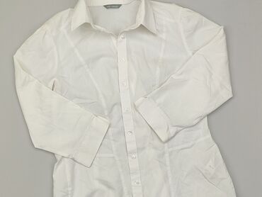 białe bluzki z długim rękawem z dekoltem: Koszula Damska, Marks & Spencer, S, stan - Dobry