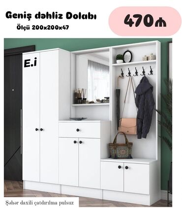 Dolablar: *Dəhliz Dolabı 470Azn💥* ✔️Rəng seçimi var *Şəhər daxili Çatdırılma və