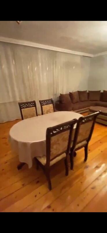 обеденный стол: Qonaq otağı üçün, Oval masa, 4 stul