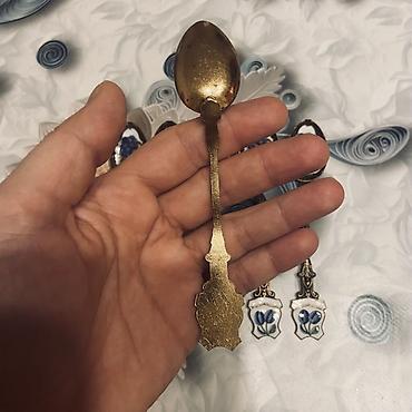 Qab-qacaq və mətbəx ləvazimatları: Vintage dekorativ çay qaşıqları dəsti – 6 ədəd - Material: metal — 2