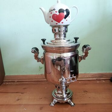 ev əşyalar: İşlənmiş Od Samovar, 5 l, Ödənişli çatdırılma