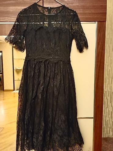 vecerni don: Qara krujeva paltar - Rəng: qara - Material: tam krujeva (üst qat) — 2
