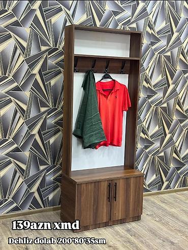 papaq sekilleri: Dehliz dolabı – 200×80×35 sm - Material: ağac teksturalı laminat/LDSP — 1
