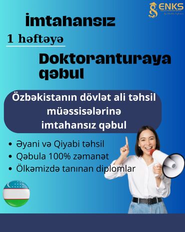 Digər kurslar: İmtahansız Doktoranturaya qəbul olmaq imkanı 😍 👉 Özü də sadəcə 1 lalafo.az -da Digər kurslar: İmtahansız Doktoranturaya qəbul olmaq imkanı 😍 👉 Özü də sadəcə 1