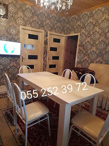 Masa və oturacaq dəstləri: Qonaq otağı üçün, Yeni, Açılmayan, Dördbucaq masa, 6 stul — 7