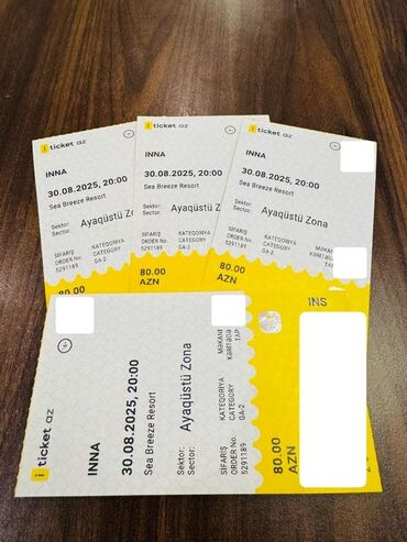Inna konserti üçün bilet satılır. Bilet 30.08.2025 tarixində, saat