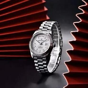 Ručni satovi: PAGANI DESIGN PD-1783 - 40mm - Meteor Bela - Rolex Day-Date Potpuno — 7