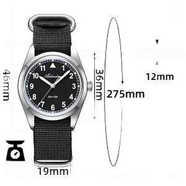 Ručni satovi: Addiesdive ad2079 - 36mm - crna / bez potpuno nov muški sat — 12