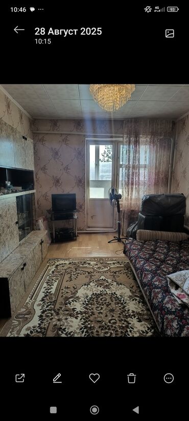 продаю 2х ком кв бишкеке без ремонта токтогул ткрусбекова: 1 комната, 34 м², 106 серия, 3 этаж, Косметический ремонт