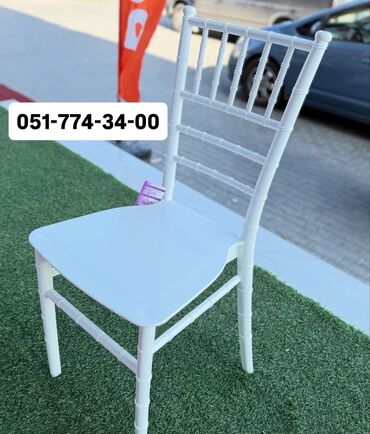Sifarişlə restoran stulları: Ağ rəngli, zərif dizaynlı banket/ziyafət stulları. Xüsusiyyətlər: - — 10