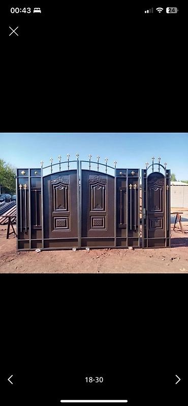 Распашные ворота: Кованные ворота из металла - Тип: распашные уличные ворота с — 14