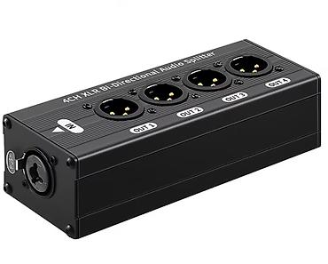 dj контроллер: 4-канальный XLR bi-directional аудио-сплиттер Компактный пассивный — 1
