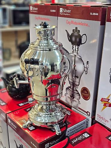 Samovarlar: Elektrikli samovar silver model: sl-0044 elektri̇k semaver 4l — 12