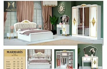 Yataq otağı dəstləri: İkinəfərlik çarpayı, Dolab, 2 tumba, Termo, Azərbaycan, Yeni — 5