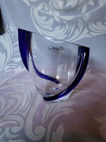 Ostali kućni dekor: Vaza nova,kristal,rucni rad,duvana usnama. Krasno Poljska. 80te — 7