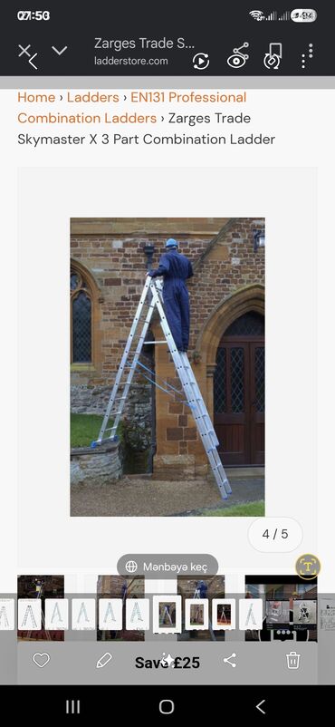 Nərdivanlar: Məhsul: Zarges Combi‑Master DX kombinə edilmiş nərdivan Təsvir: - — 10