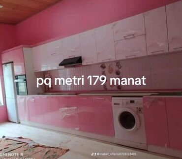 Sifarişlə mətbəx mebeli: Sifarişlə mətbəx dəsti, Özü çəkən petlələr, MDF, Kredit yoxdur, Pulsuz çatdırılma, Rayonlara çatdırılma — 2