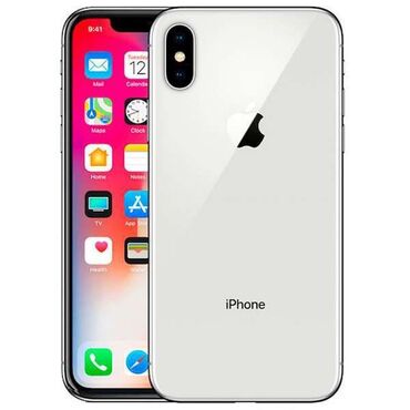 Apple iPhone: IPhone X, Б/у, 64 ГБ, Белый, Зарядное устройство, Защитное стекло, Чехол, 77 %