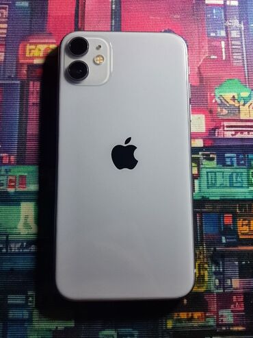 обменяю на ноутбук: IPhone 11, Колдонулган, 128 ГБ, Deep Purple, Заряддоочу түзүлүш, Каптама, 73 %
